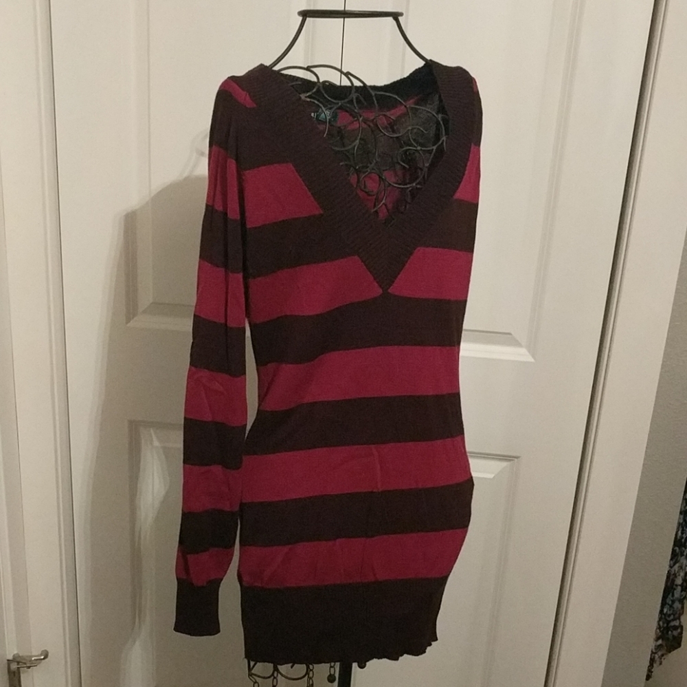 Striped long sleeve sweater
